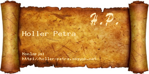 Holler Petra névjegykártya